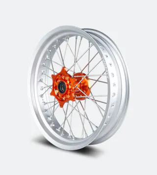 Twenty Supermotard Front Wheel Silver-Orange 17"