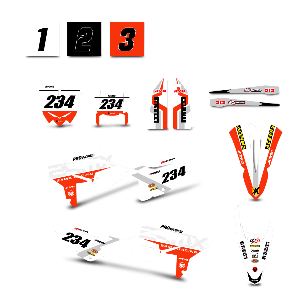Stickerset 24MX Beta Dritto Wit