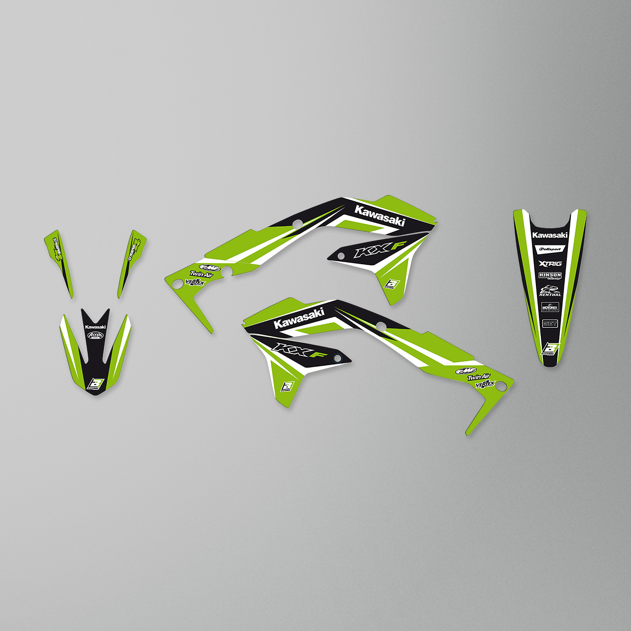 Kit de Adhesivos Blackbird Dream 4 Verde-Negro-Blanco
