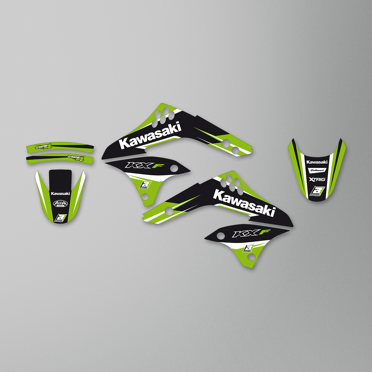 Blackbird Dream 4 Decal Kit Green-Black-White