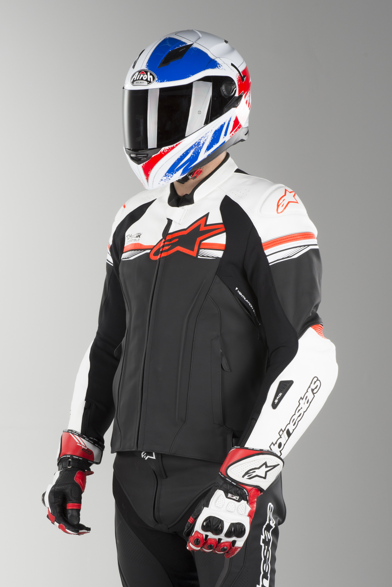 Skinnjakke Alpinestars GP R V2 Tech Air® Svart Hvit Rød Fluo Skinnjakke Alpinestars GP R V2 Tech Air® Svart Hvit Rød Fluo