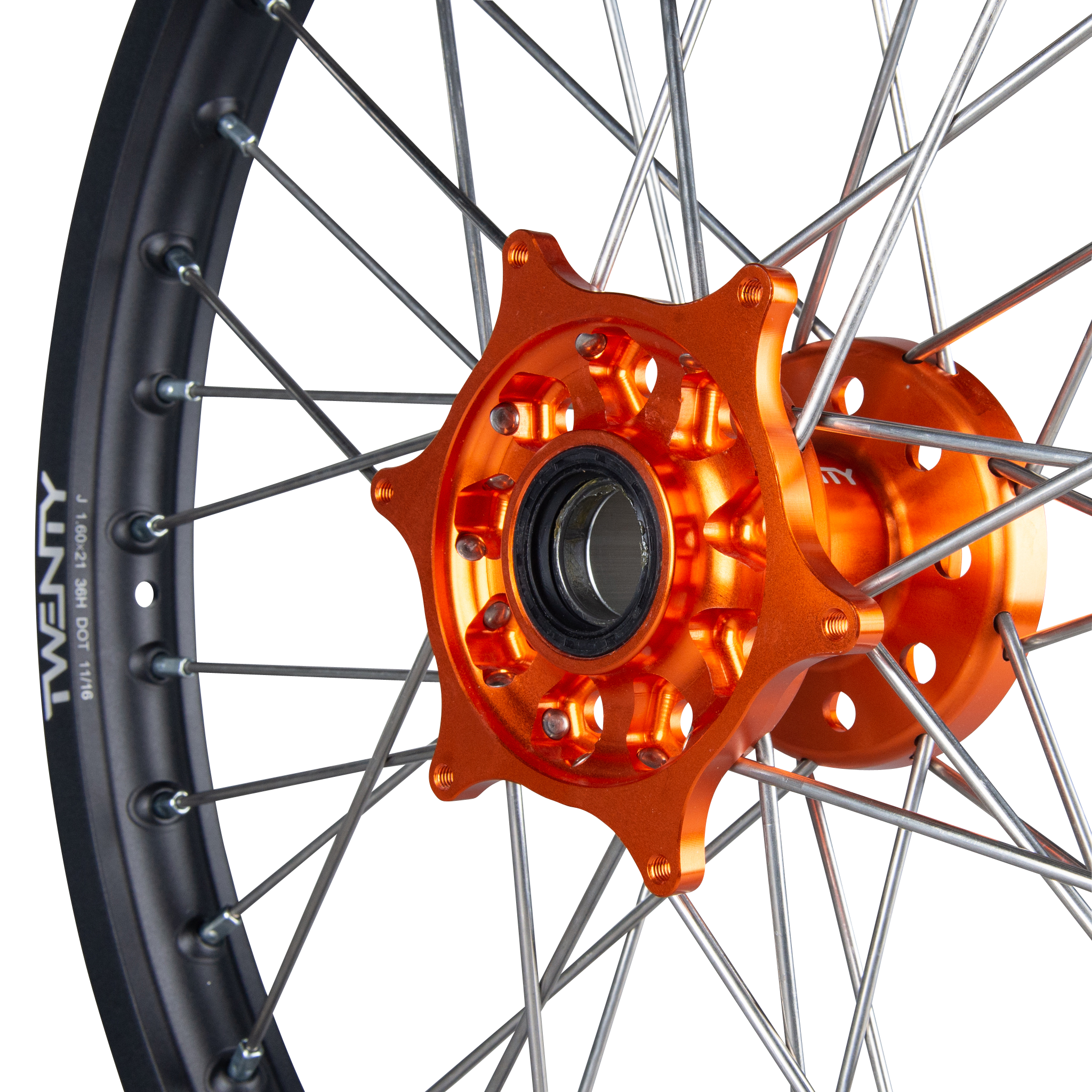 Rueda Delantera de Cross Twenty Negro-Naranja 21"