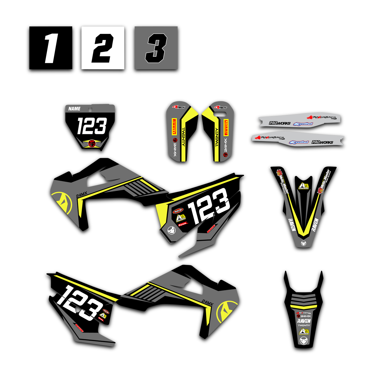 Complete Stickerset en Nummerplaatstickers