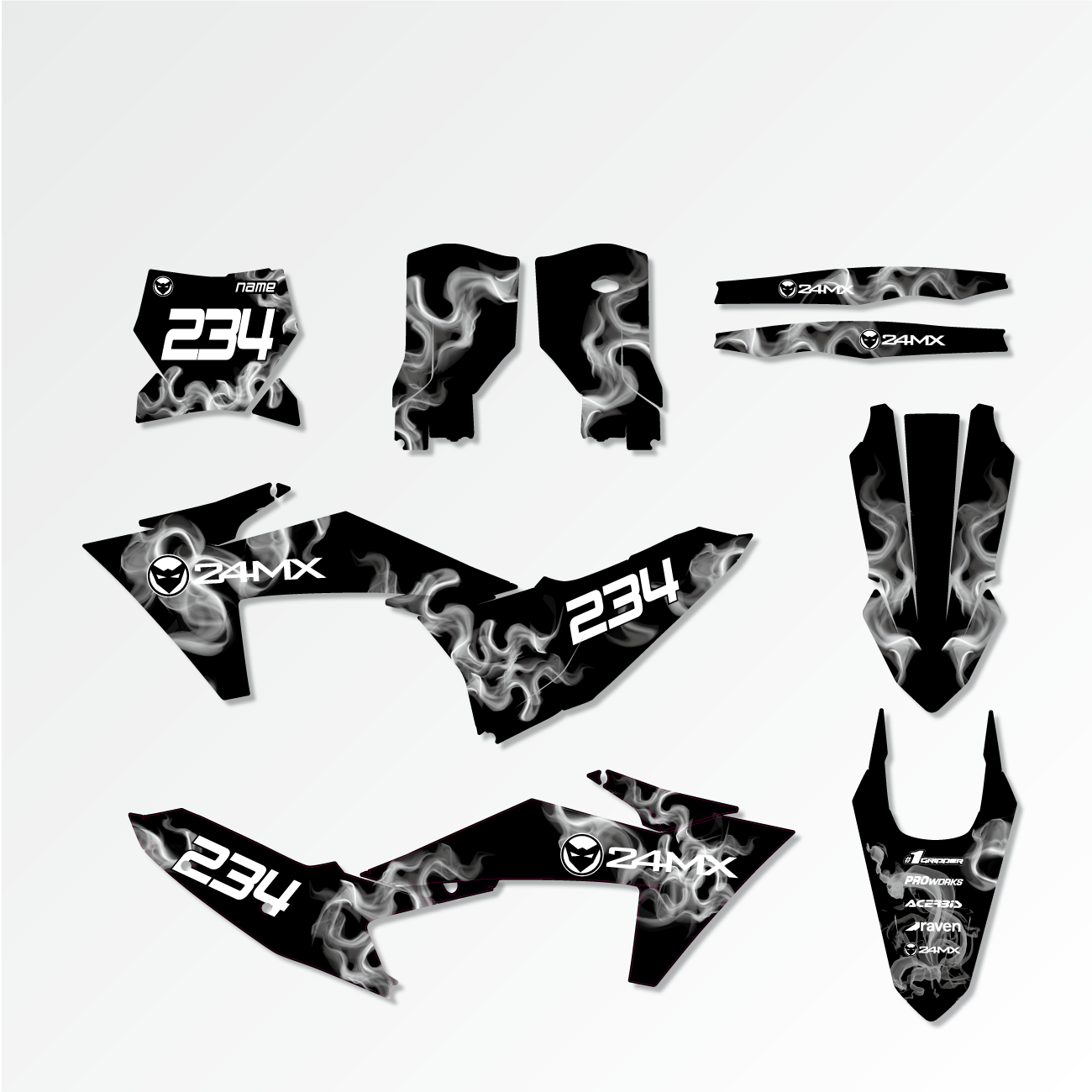 Smoke Compleet Stickerset + Nummerplaatstickers