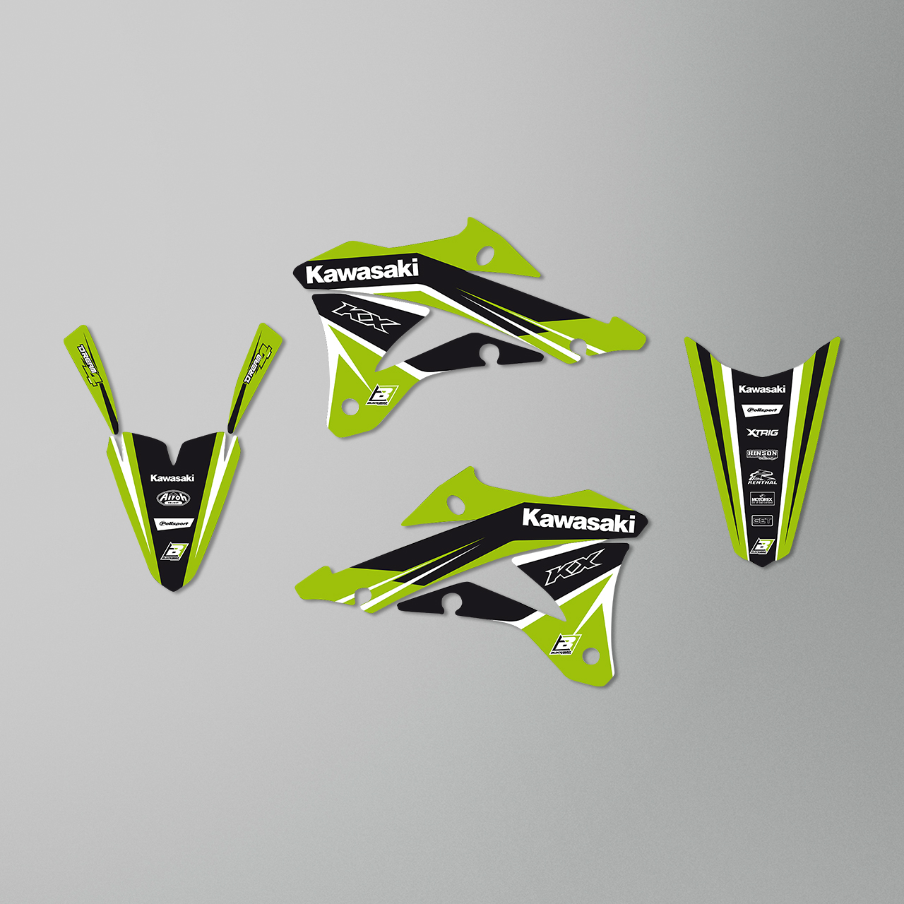 Blackbird Dream 4 Complete Decal Kit with Seat Cover Green-Black-White