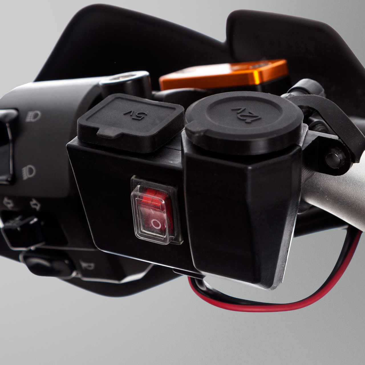 Ultimateaddons Handlebar Charger Mount 12V + Dual USB Charger