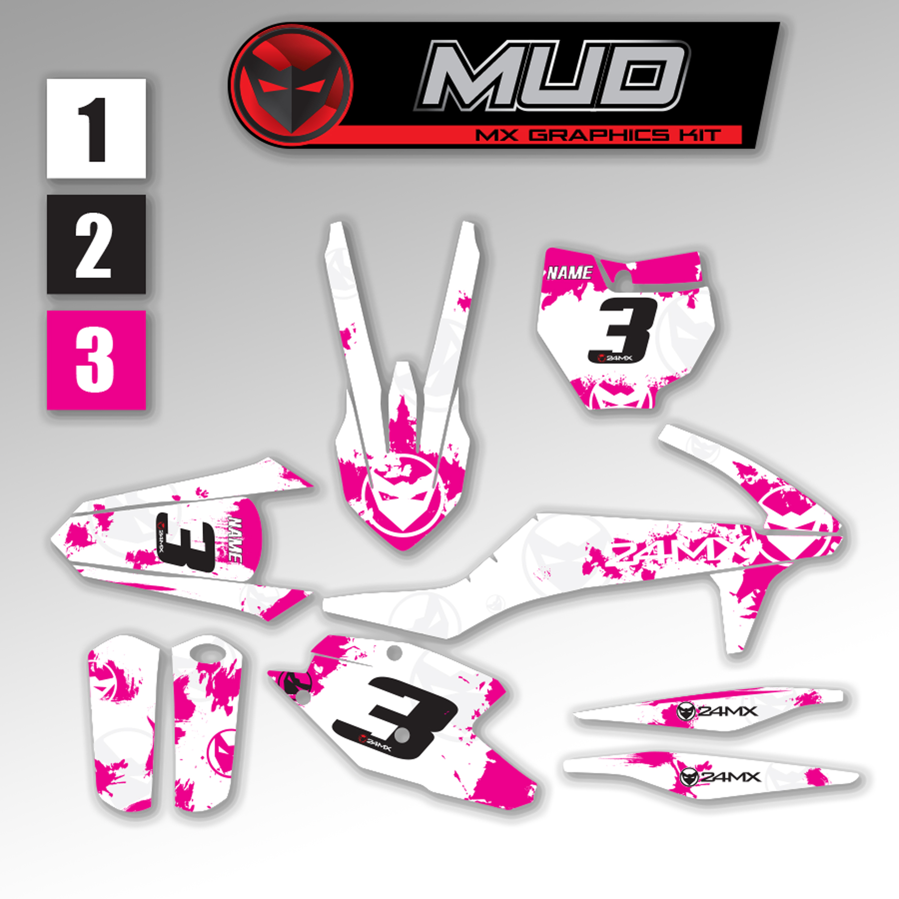 Complete Stickerset Mud en Nummerplaatstickers