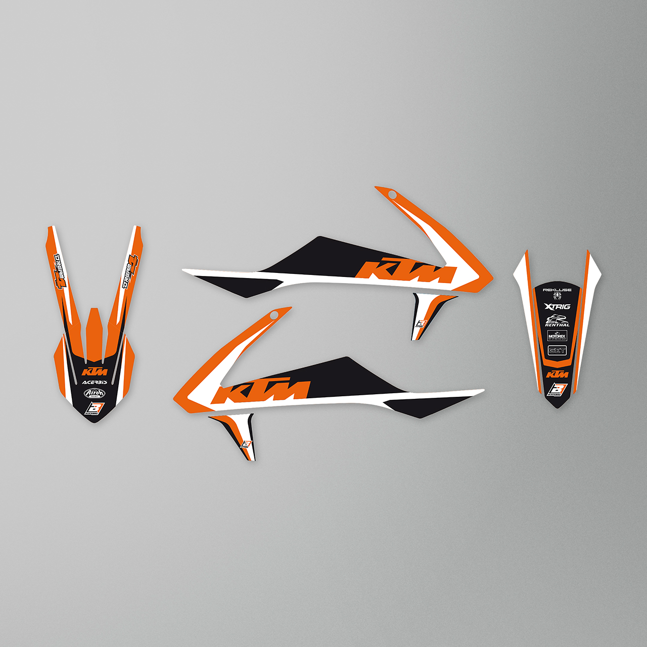 Stickerset Blackbird Dream 4 Oranje-Zwart-Wit