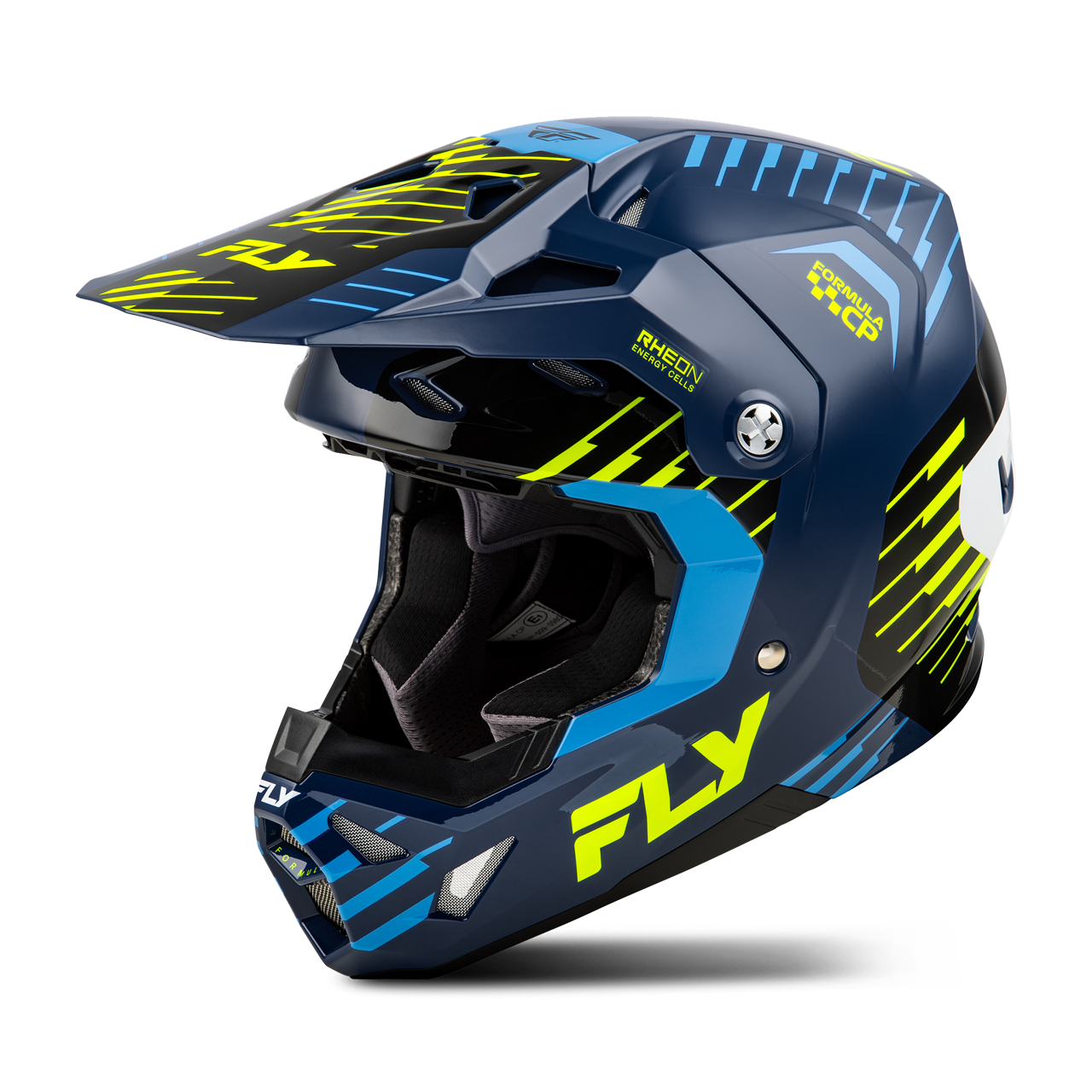 Kask Cross Fly Racing Formula Cp Slice Granatowy/Hi-Vis/ZłAmany BiałYxl-image