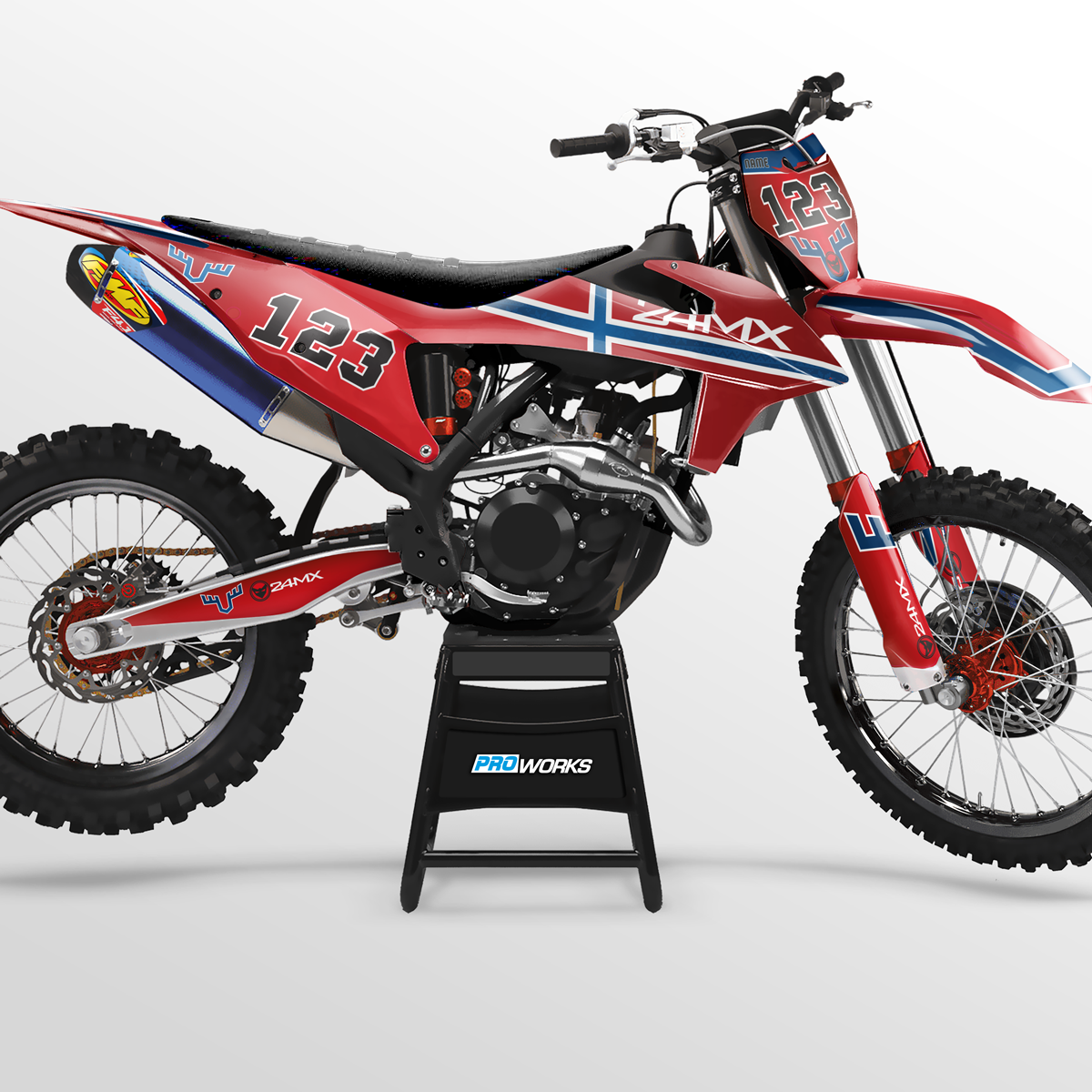 Stickerset 24MX Norway Patriotic met Naam & Nummer