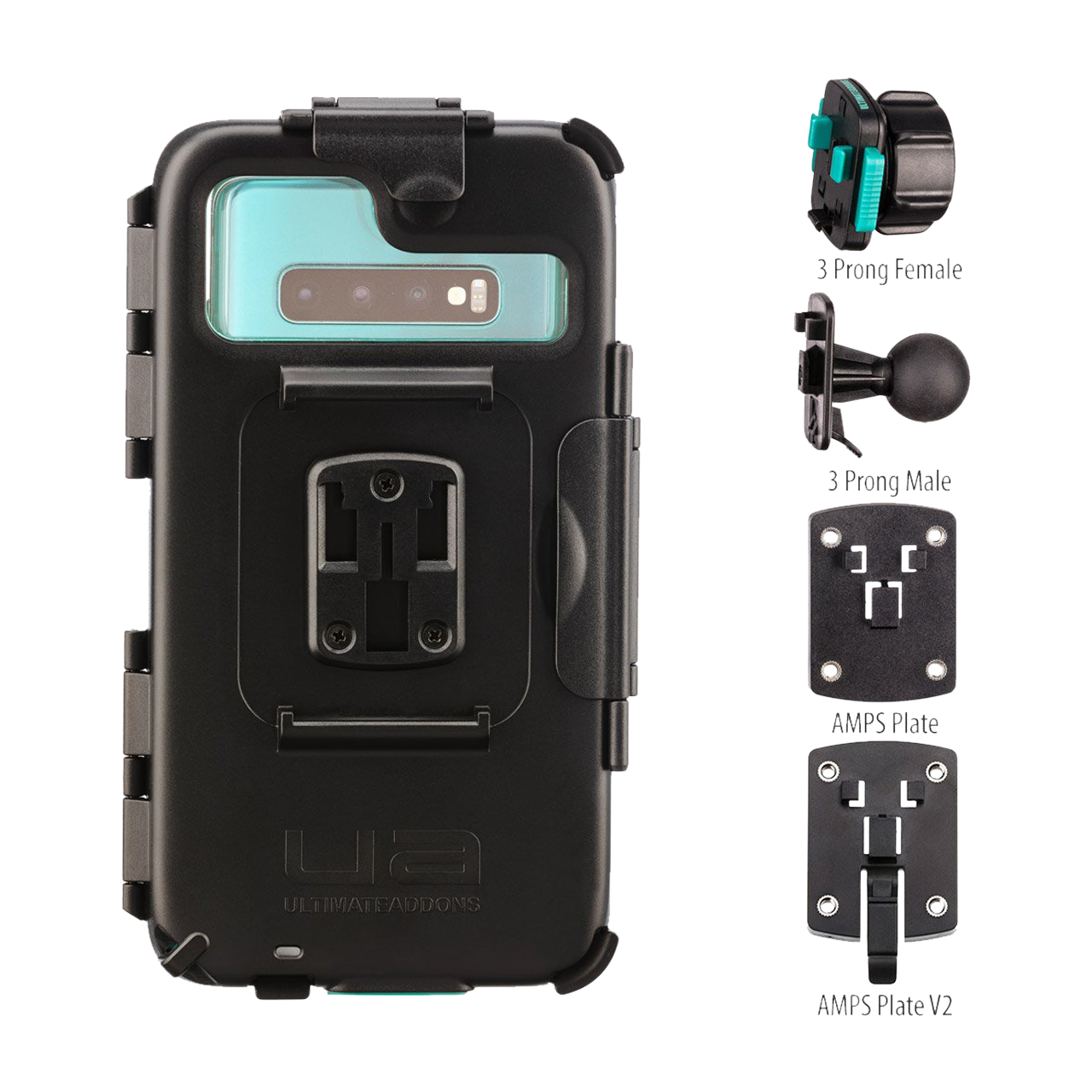 Ultimateaddons Universal L Sized Waterdicht Telefoonhoes Zwart-Groen