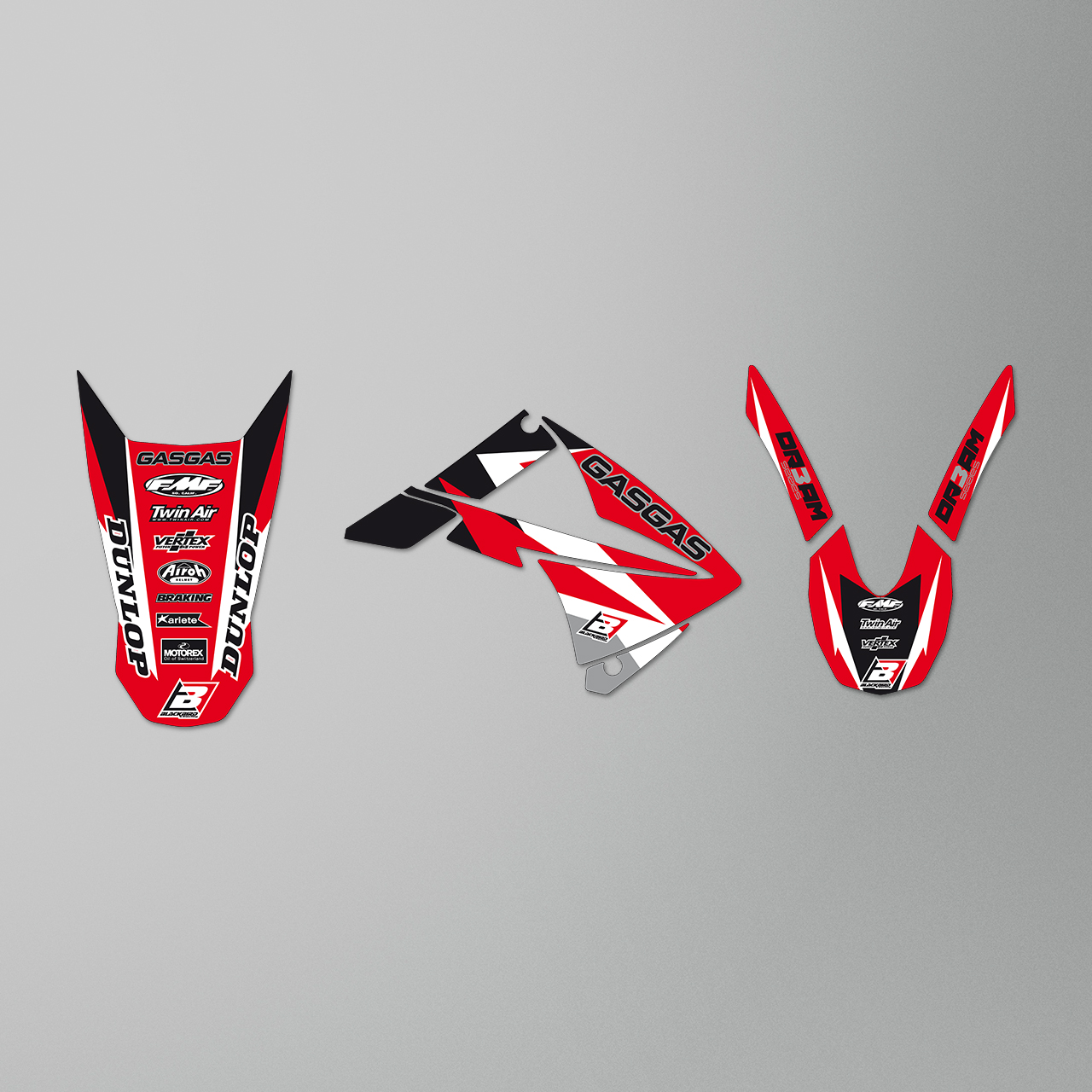 Blackbird Dream 3 Complete Decal Kit with Seat Cover Red-Black