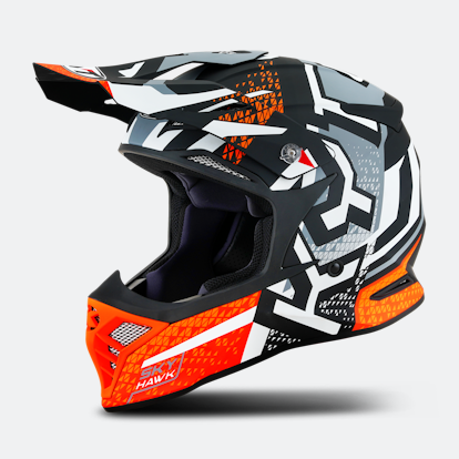 Casco de Cross KYT Skyhawk Gris Mate-Naranja Precio mínimo