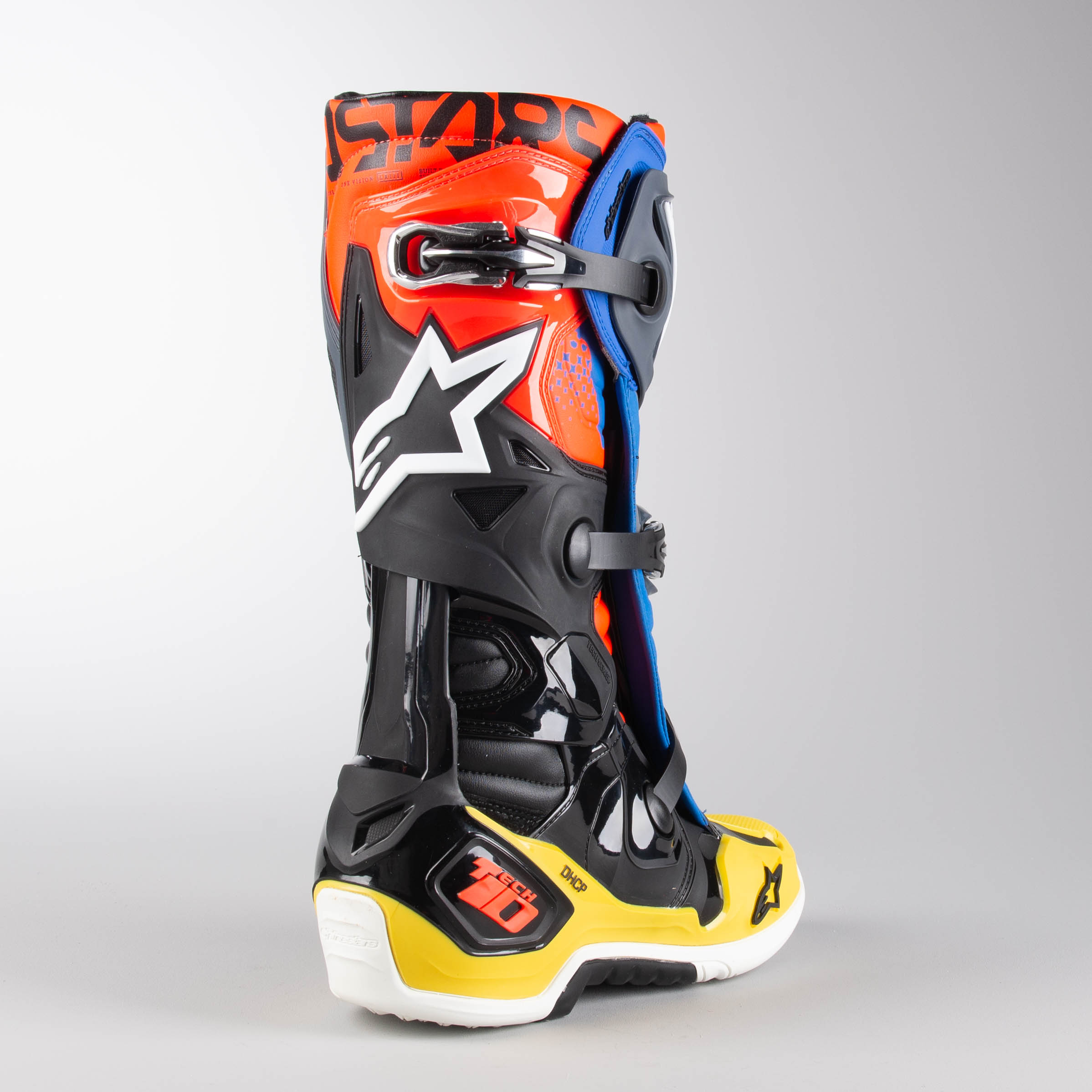 Alpinestars Tech 10 Crosstövlar Svart Gul Blå Fluo Röd Alpinestars Tech 10 Crosstövlar Svart Gul Blå Fluo Röd