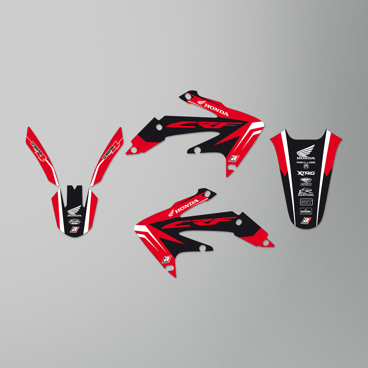 Blackbird Dream 4 Complete Decal Kit with Seat Cover Red-White-Black