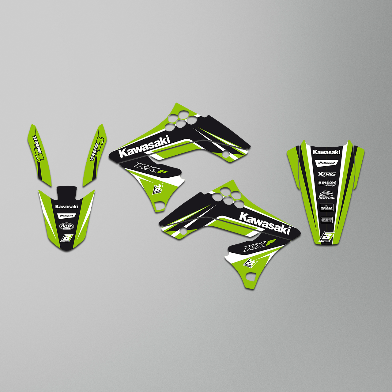 Blackbird Dream 4 Complete Decal Kit with Seat Cover Green-Black-White
