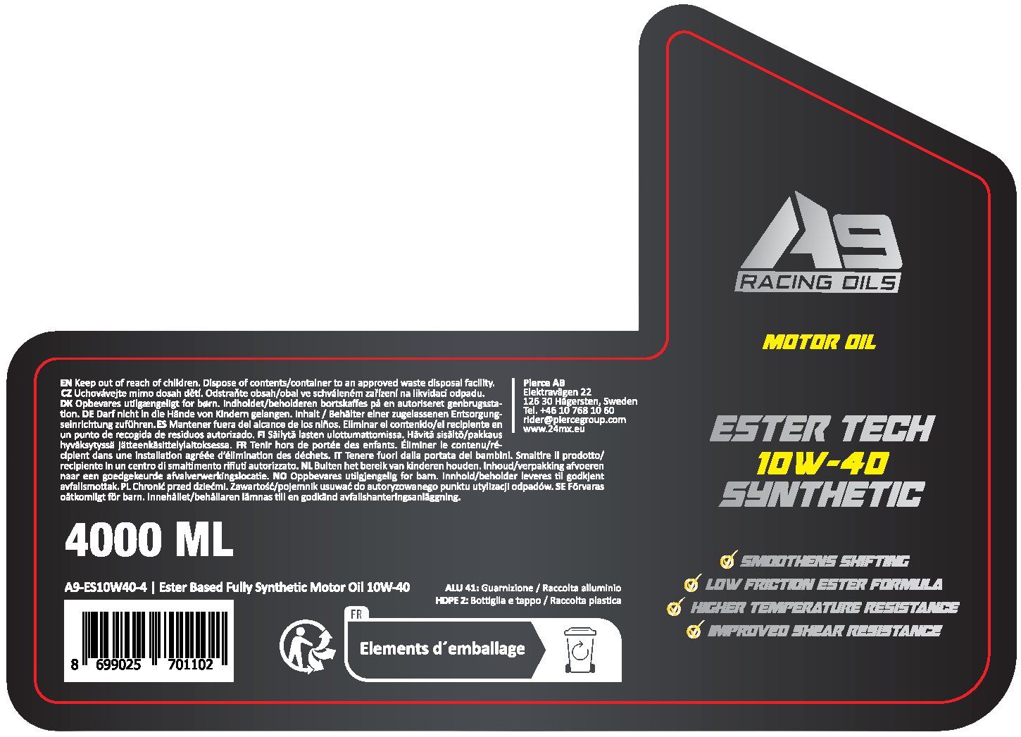 Aceite de Motor A9 Racing Ester 4L