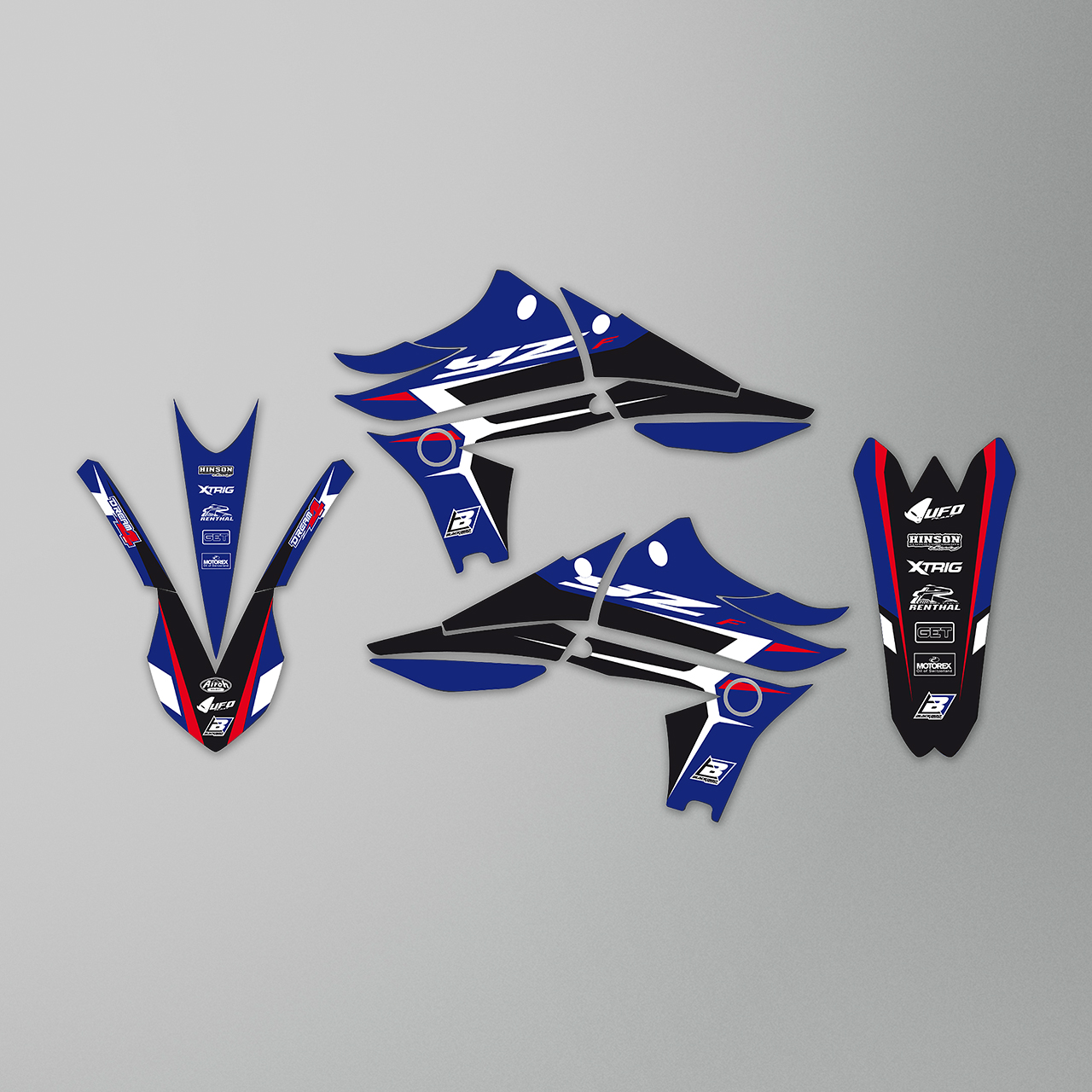 Stickerset Blackbird Dream 4 Blauw-Zwart-Wit