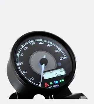 Compteur de Vitesse Daytona Velona 80 200 km/h/mph LED Blanc