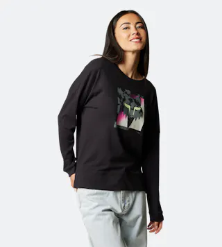 T-shirt FOX Detonate Knit Top Dames met Lange Mouwen