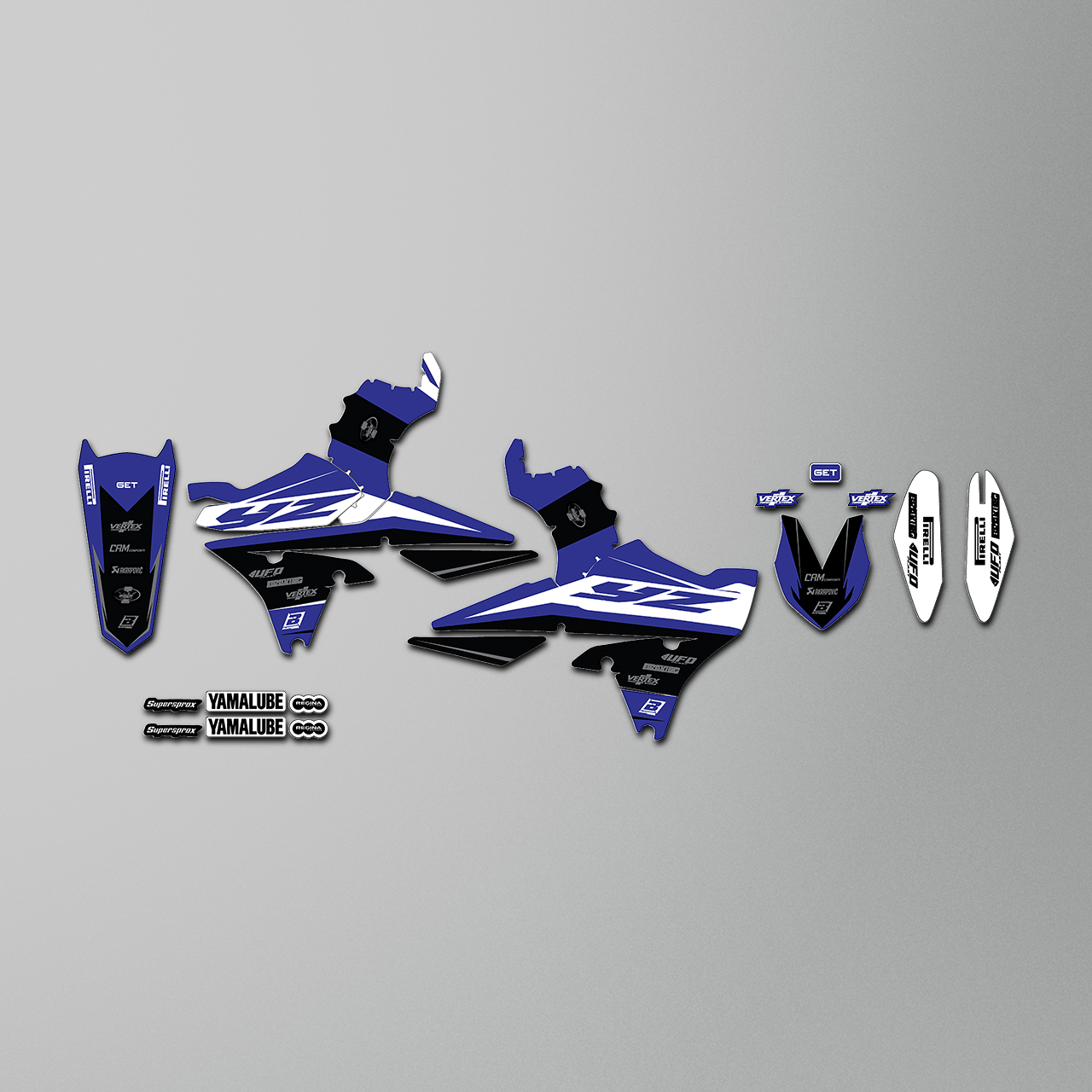 Blackbird Replica Racing 19 Complete Decal Kit with Seat Cover Blue-Black-White