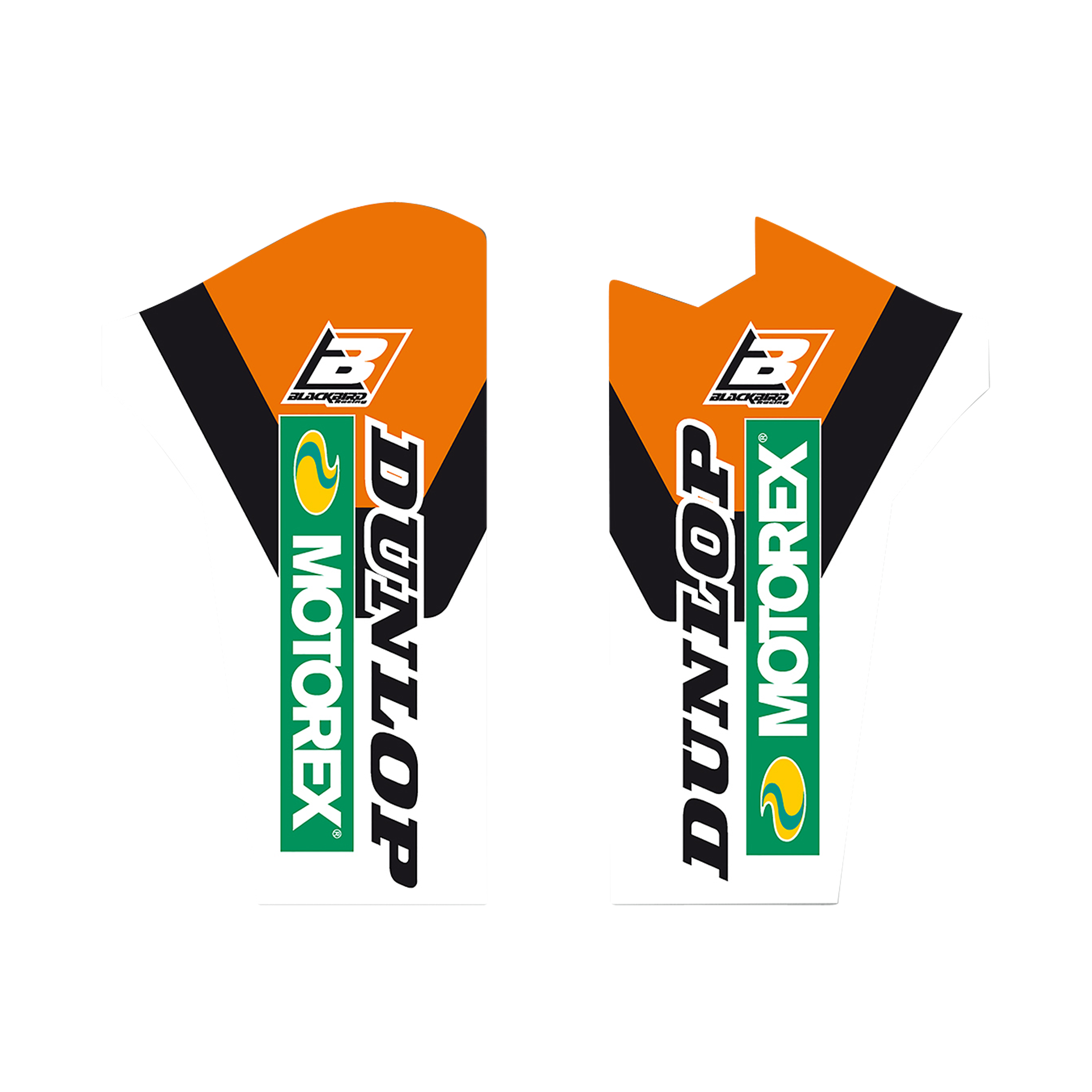 Adhesivos para Protectores de Horquilla Blackbird Dream 4 Naranja-Negro-Blanco