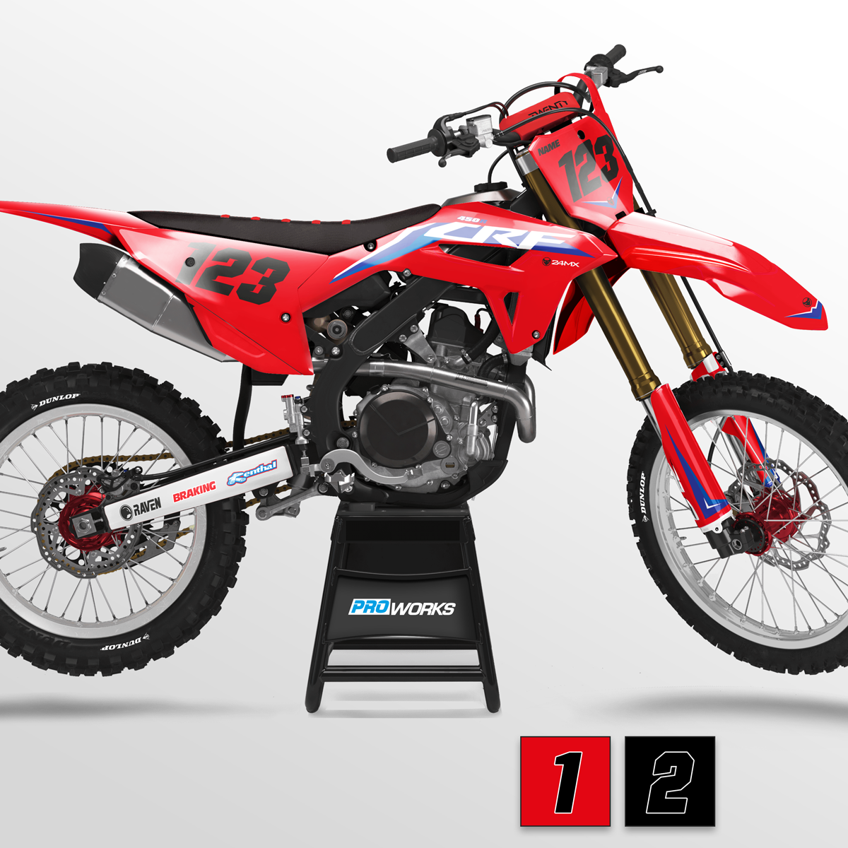 Stickerset 24MX 2021 met Naam & Nummer