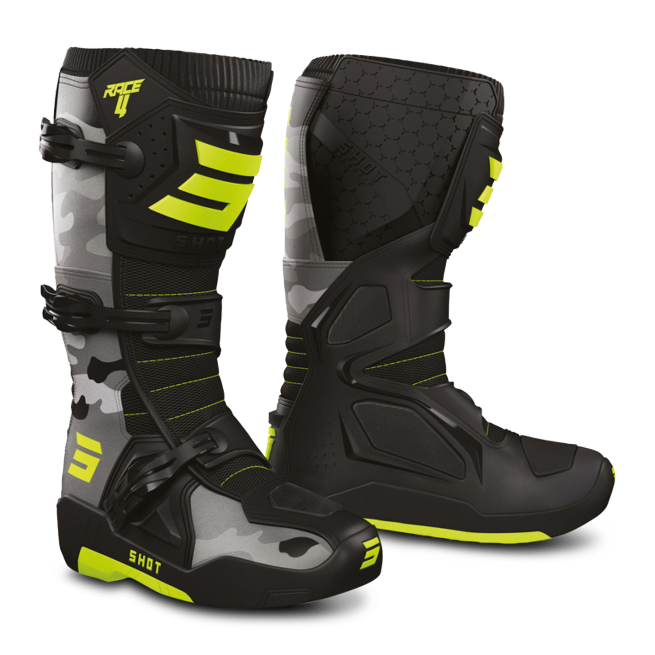 Buty Cross Shot Race 4 Neonowy ŻółTy/Moro42-image