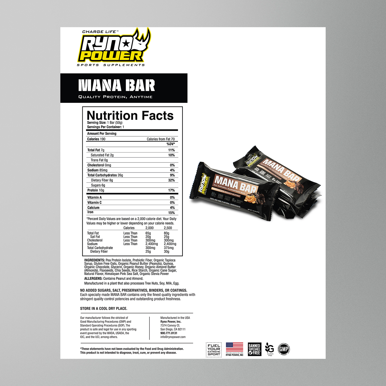 Ryno Power Mana Bar Box of 12