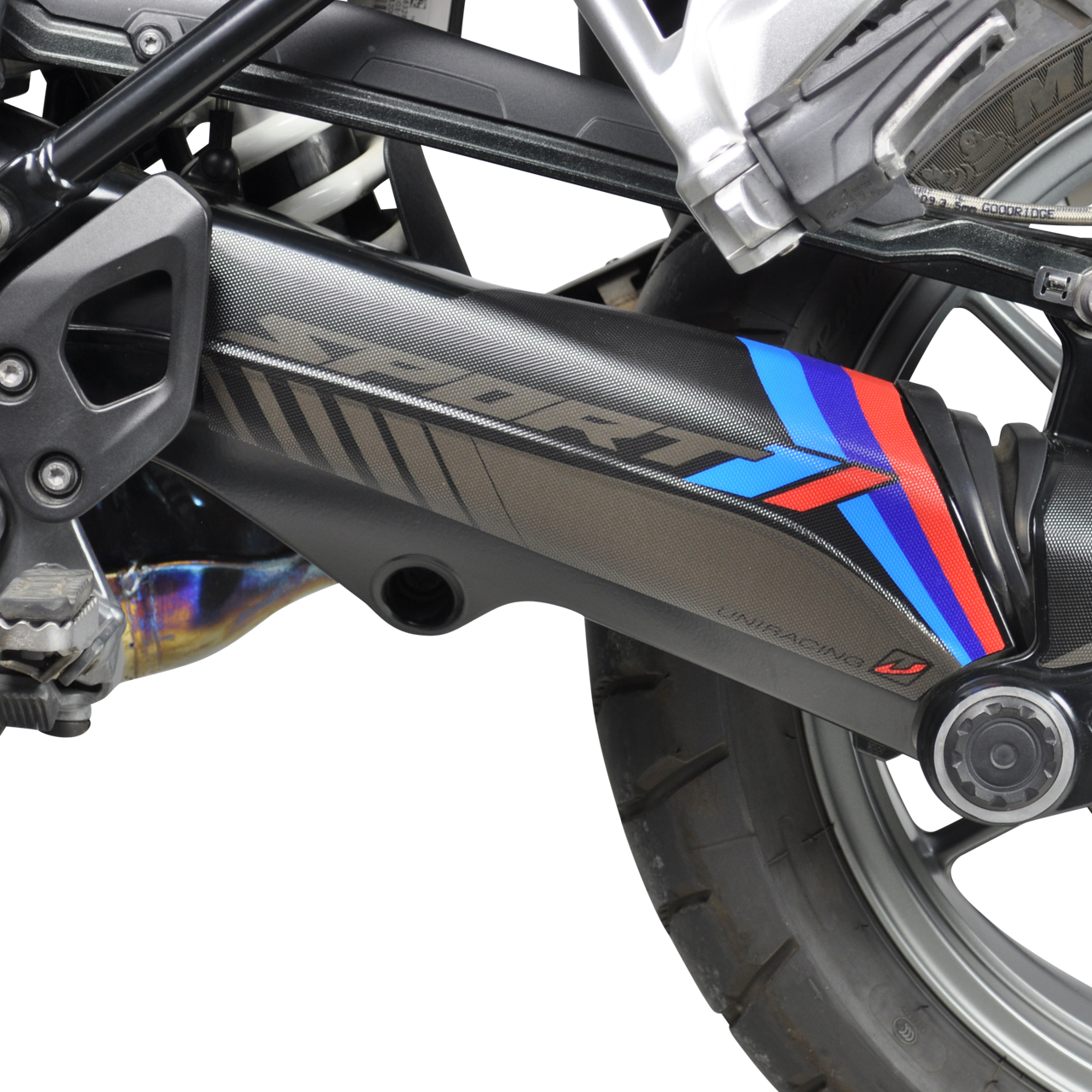 Sticker en Beschermingsset voor Swingarm Uniracing Zwart-Sport