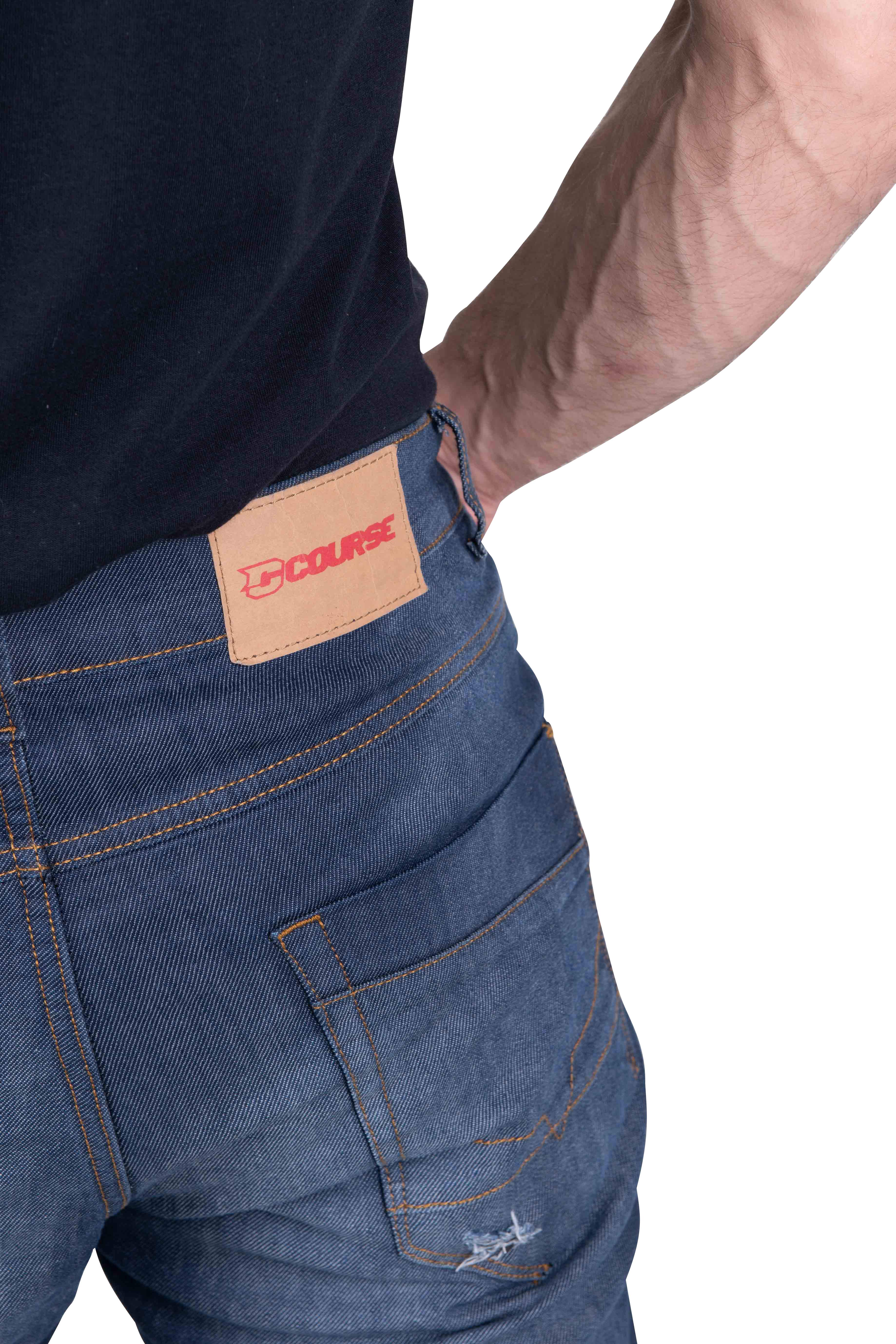 Motorjeans Course Ripped Aramide-Versterkte Straight/Regular