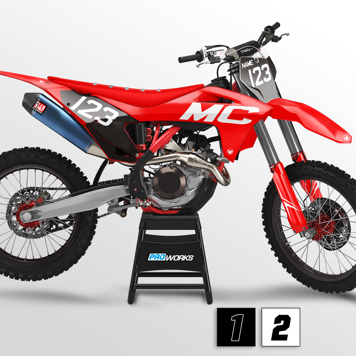 Kit de Adhesivos 24MX Gas Gas MC 2021 con Nombre y Número