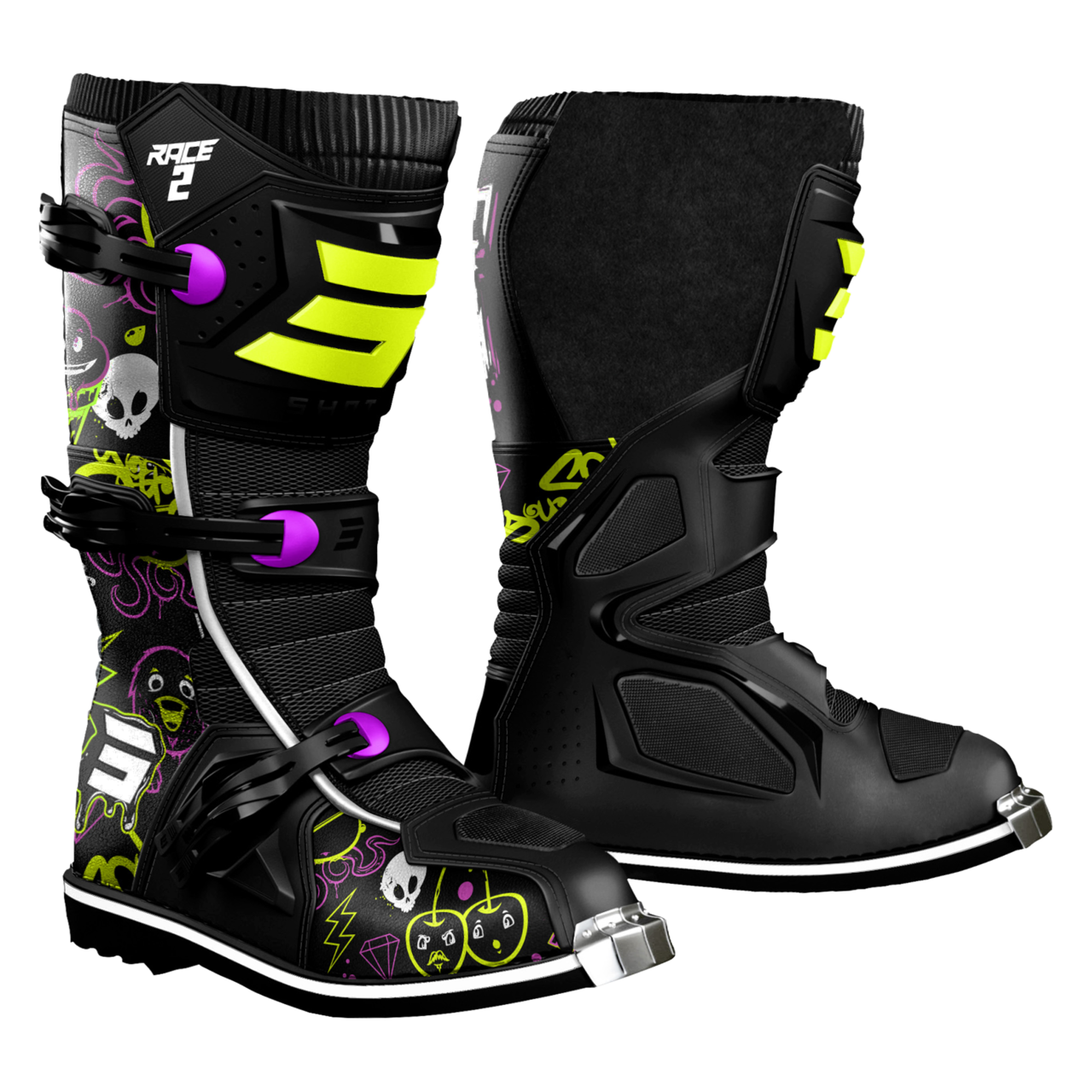 Shot Race Gear Race 2 Cartoon 27 Youth MX Boots