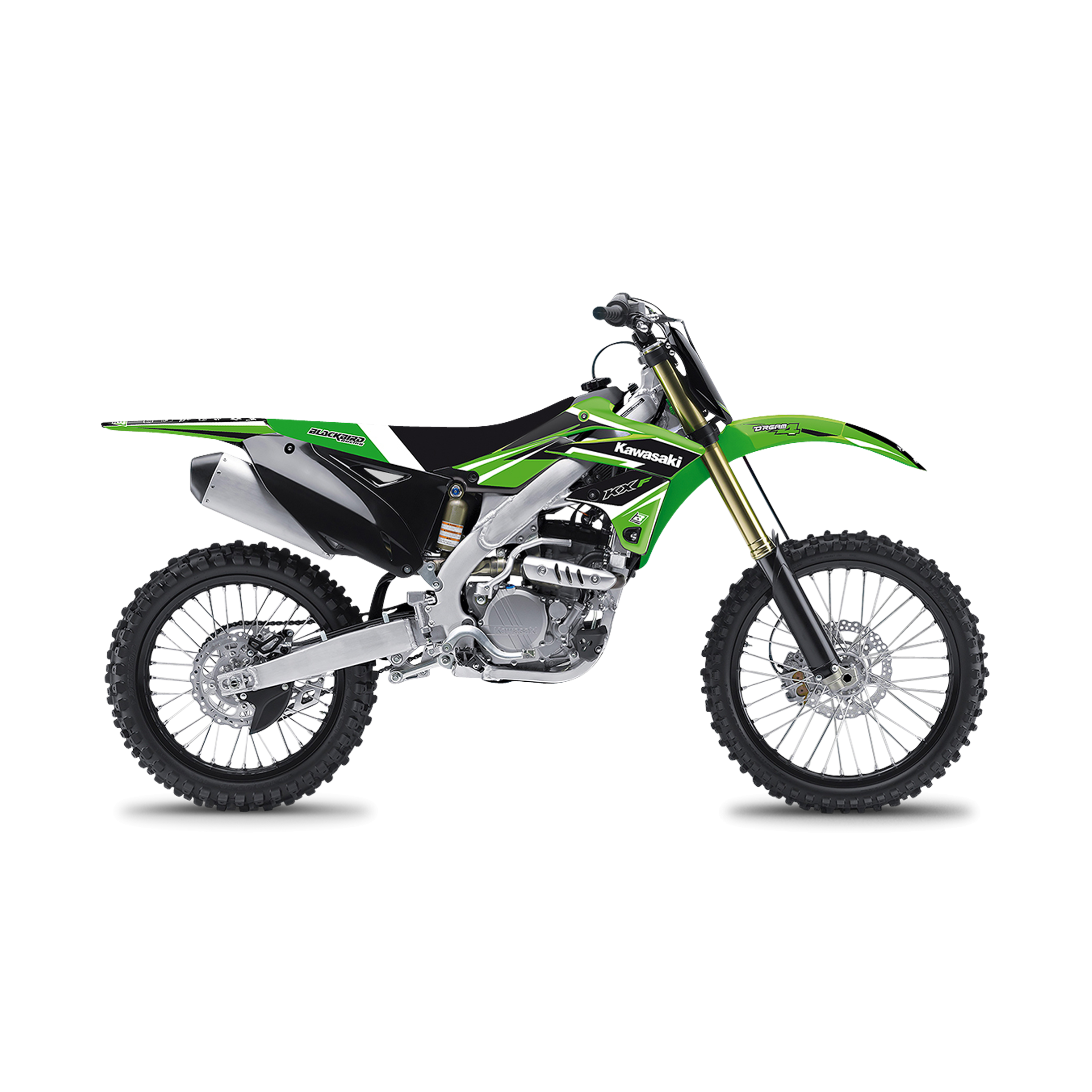 Kit Completo de Adhesivos + Funda de Asiento Blackbird Dream 4 Verde-Negro-Blanco