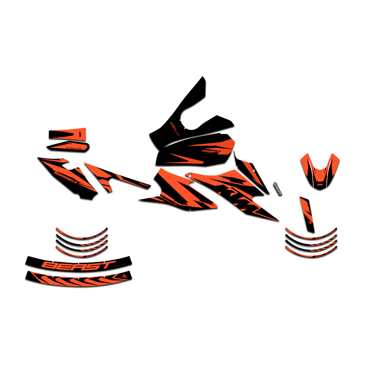 Bagoros Inferno Sticker Kit Sticker Protector Orange