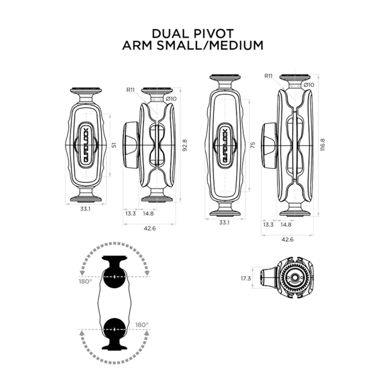 Рамо Quad Lock 360 Dual Pivot Средно
