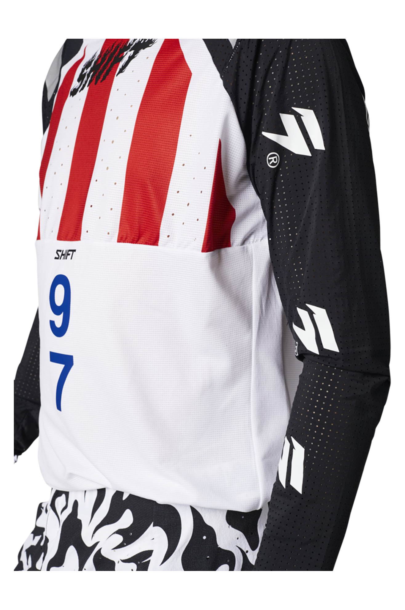 Bluza Cross Shift Blue Label Flame ZłAmany BiałY/Czarnym-image