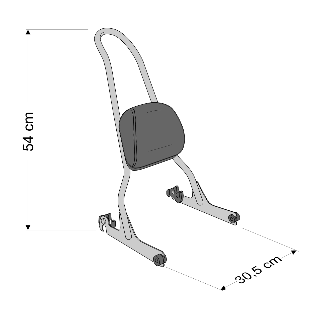 CustomAcces Classic Sissy Bar Chrome