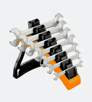 Beta Tools Open-Ended Spanners with Rack