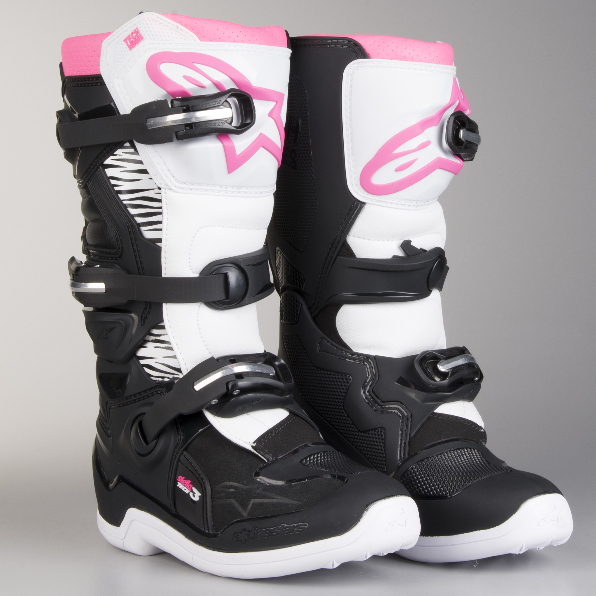 Crosstövlar Alpinestars Tech 3 Dam Svart Vit Rosa Crosstövlar Alpinestars Tech 3 Dam Svart Vit Rosa