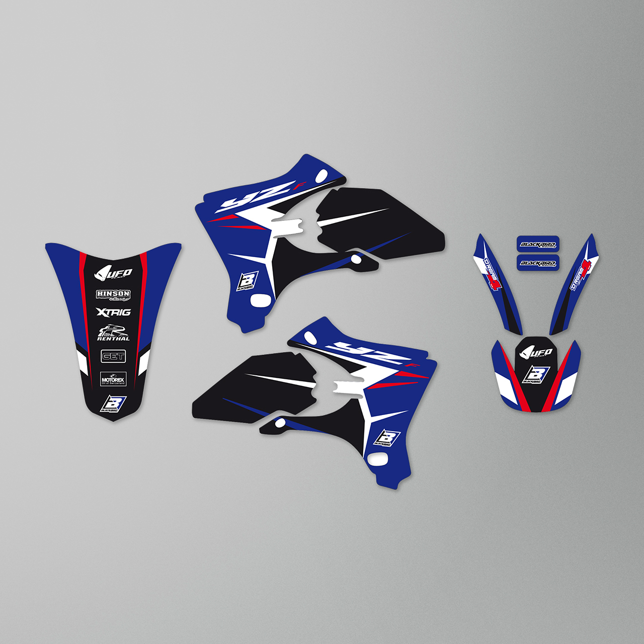 Blackbird Dream 4 Complete Decal Kit with Seat Cover Blue-Black-White