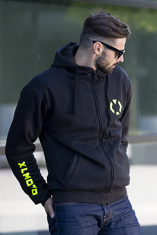 XLMOTO Motorrad Hoodie Aramidverstärkt Schwarz Gelb Jetzt XLMOTO Motorrad Sweatshirt Aramidverstärkt Schwarz Gelb