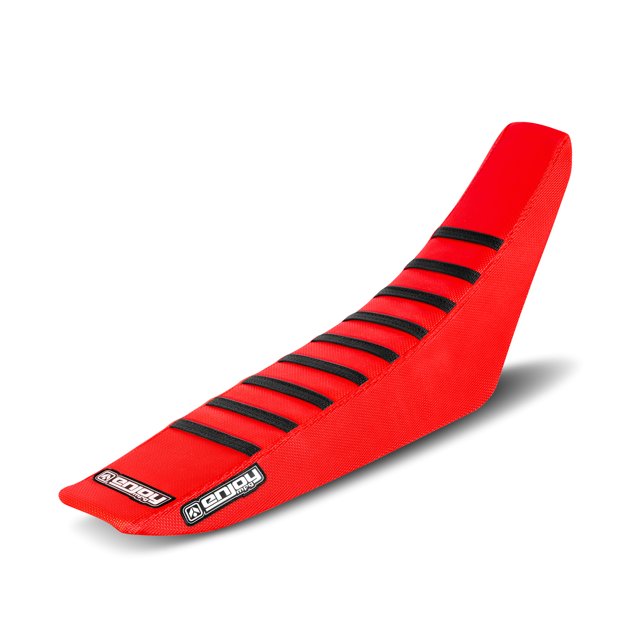 Zadelovertrek Enjoy Ribbed Zwart-Rood