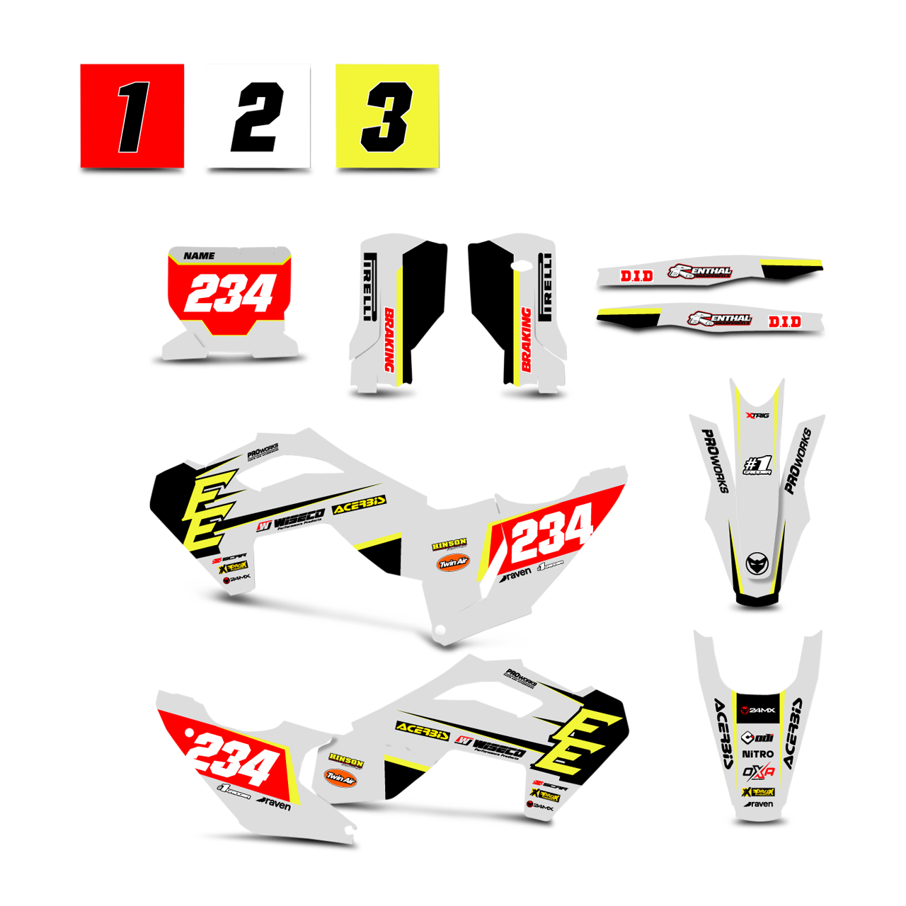Stickerset 24MX Husqvarna Unadorned