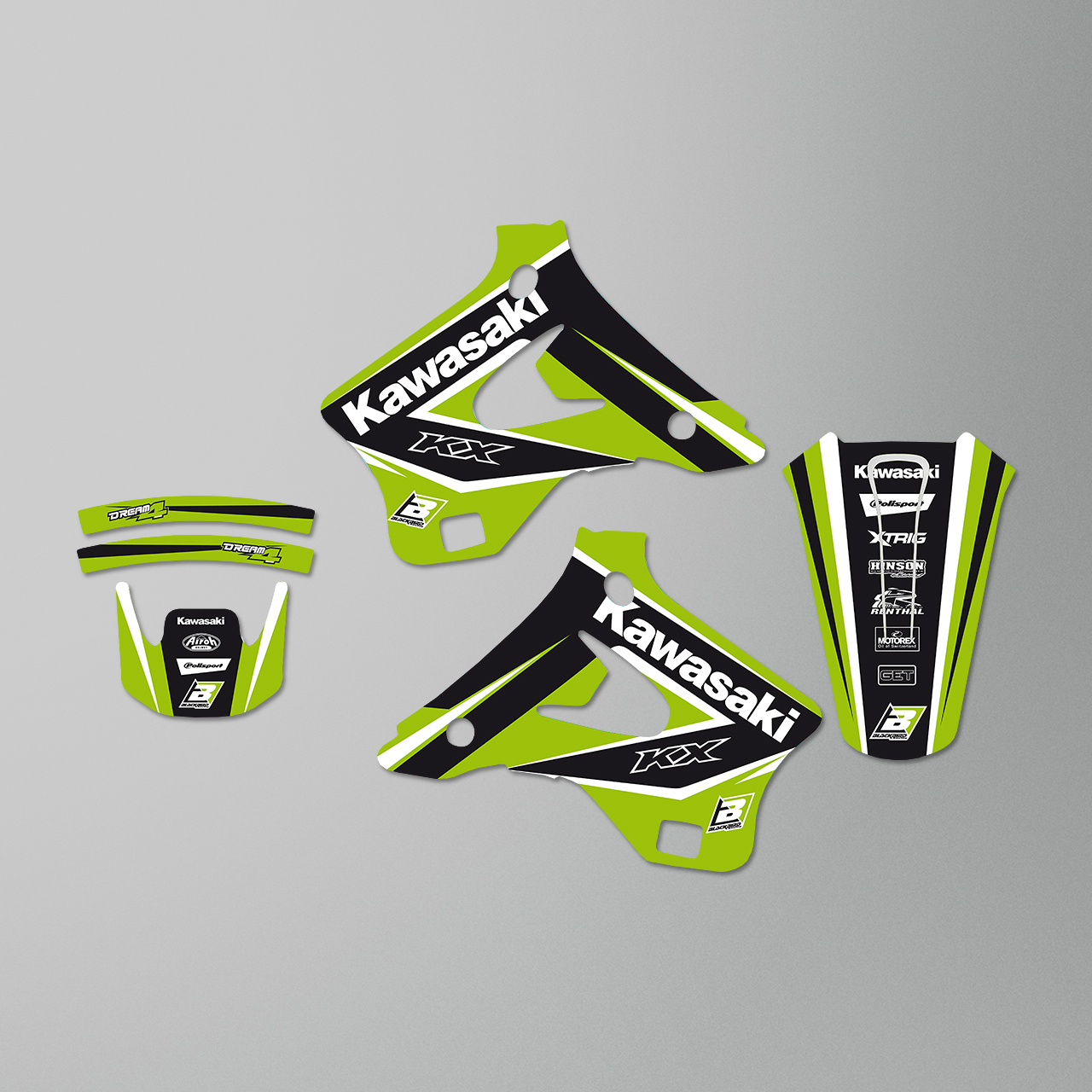 Blackbird Dream 4 Decal Kit Green-Black-White