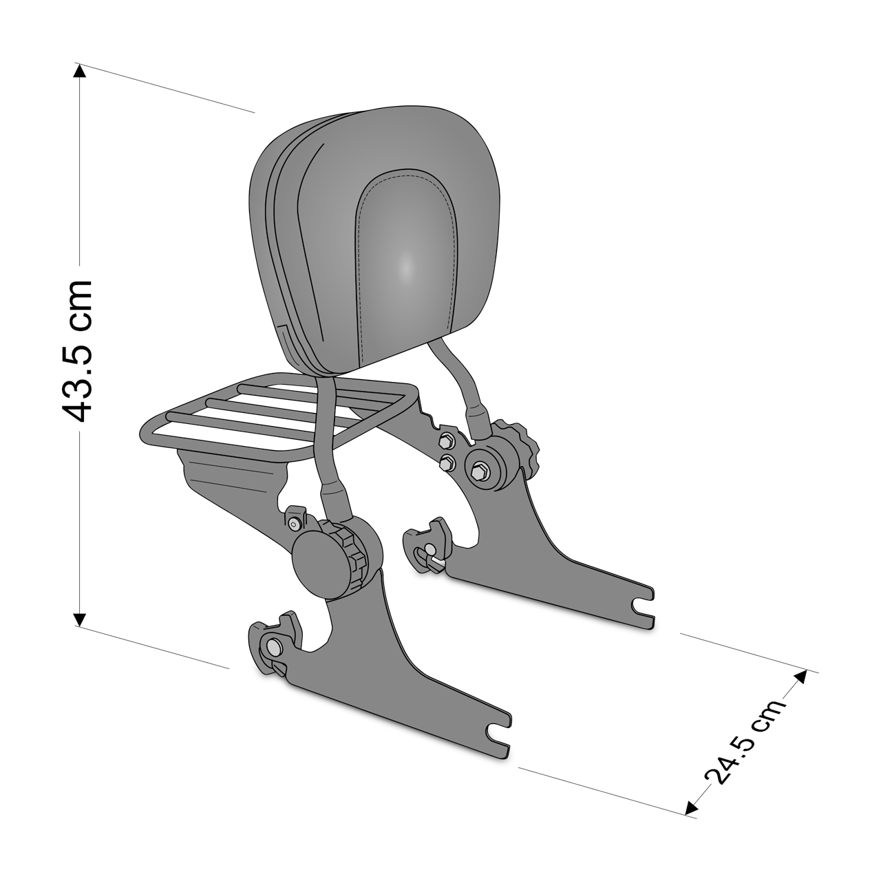 CustomAcces Luxus Sissy Bar Chrome