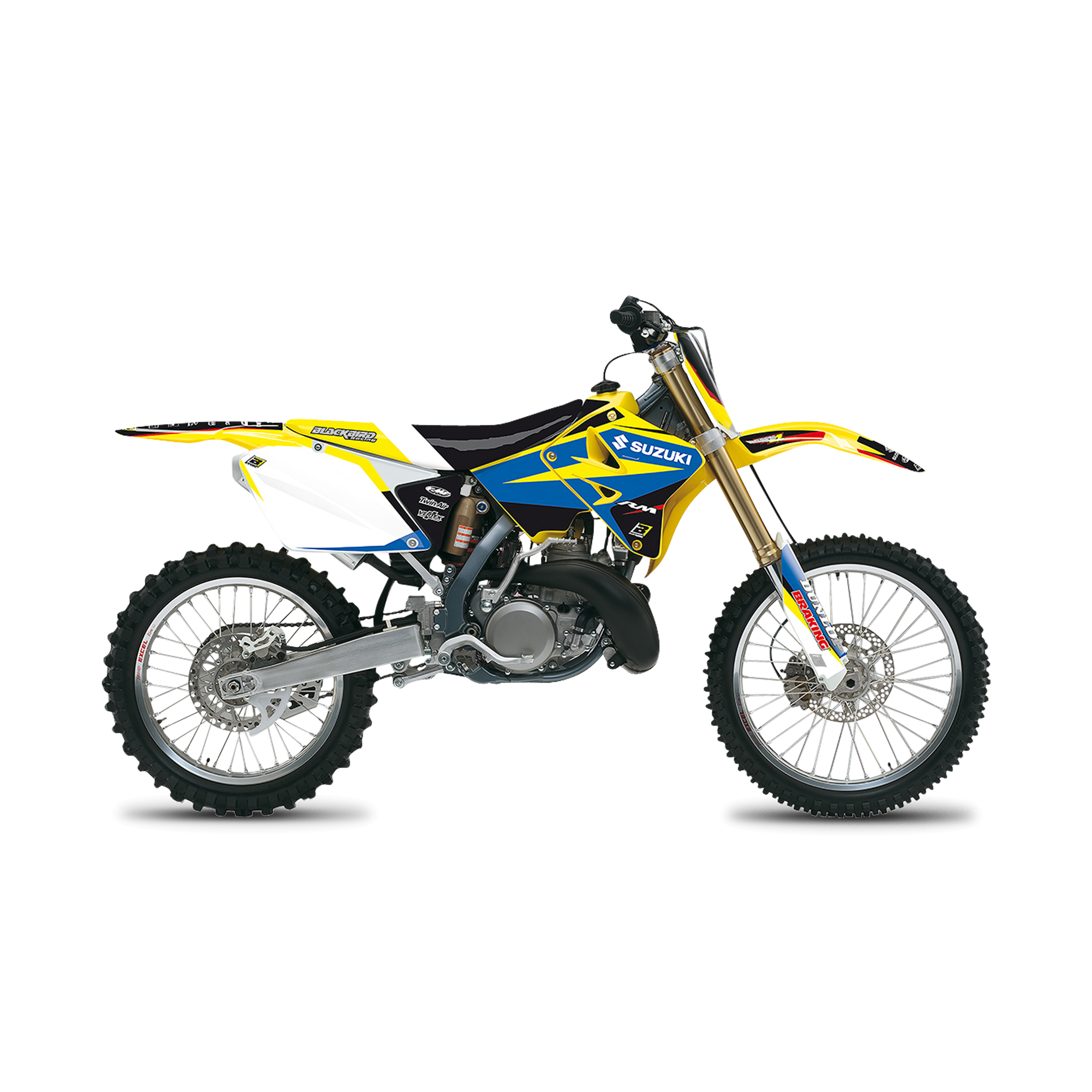 Kit Completo de Adhesivos + Funda de Asiento Blackbird Dream 4 Amarillo-Azul-Negro