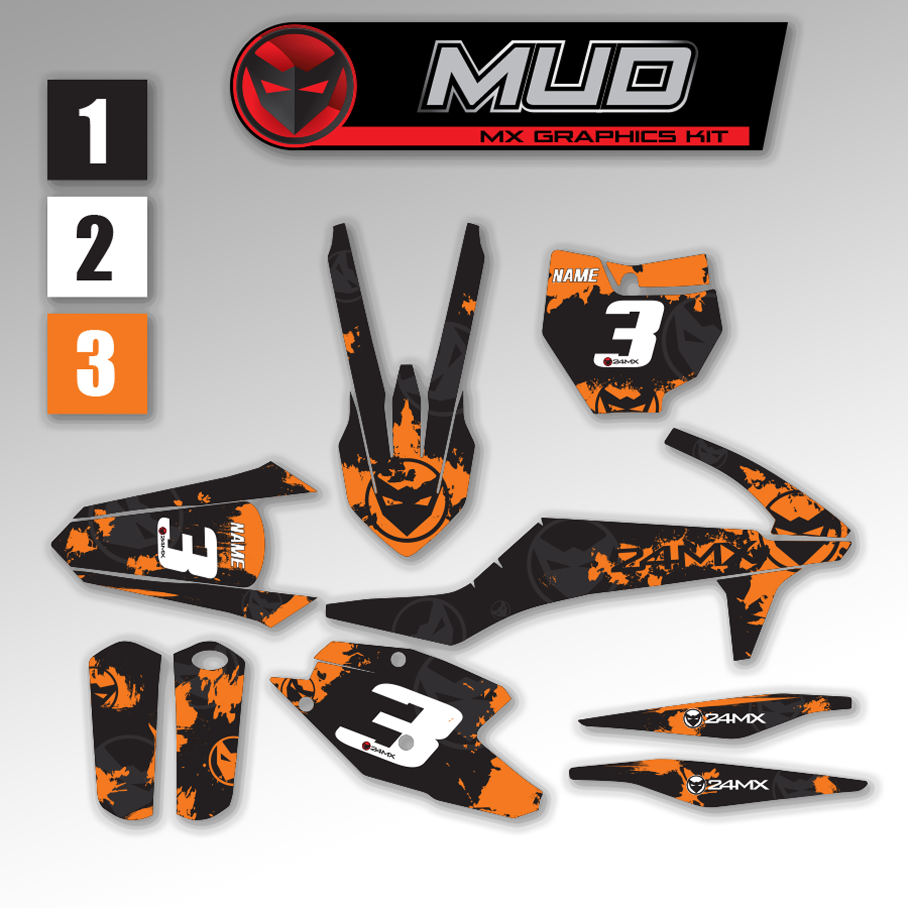 Complete Stickerset Mud en Nummerplaatstickers
