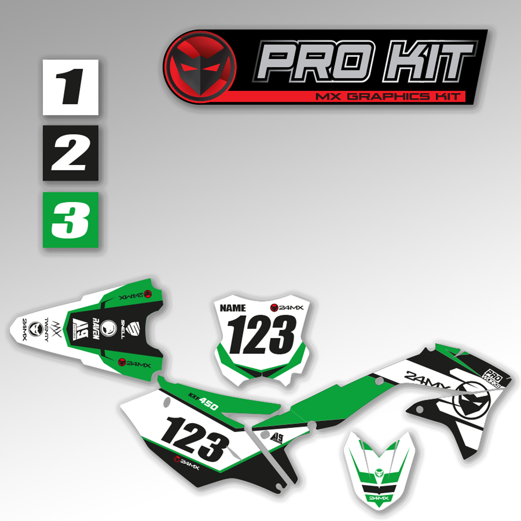 Juego de Adhesivos Completo 24MX PRO KIT + Adhesivos Portanúmeros