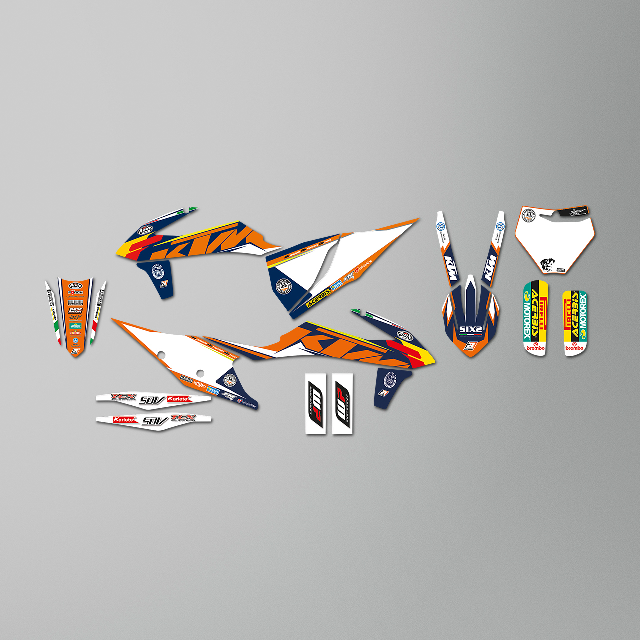 Blackbird Replica Trophy 2018 Complete Decal Kit with Seat Cover Orange-Blue